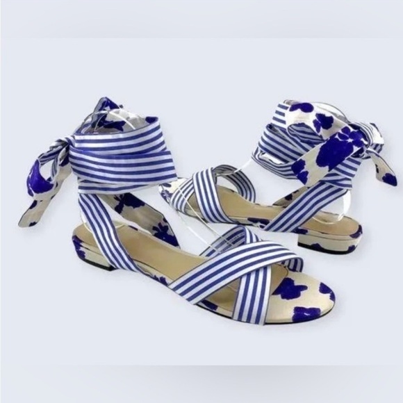Cabi blue and white strap sandals Sz10 - Picture 3 of 8